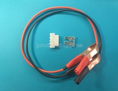 Дроти з клемами для підключення до АКБ та зарядного